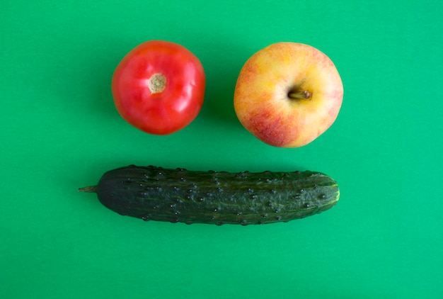 Tomato apple and cucumber