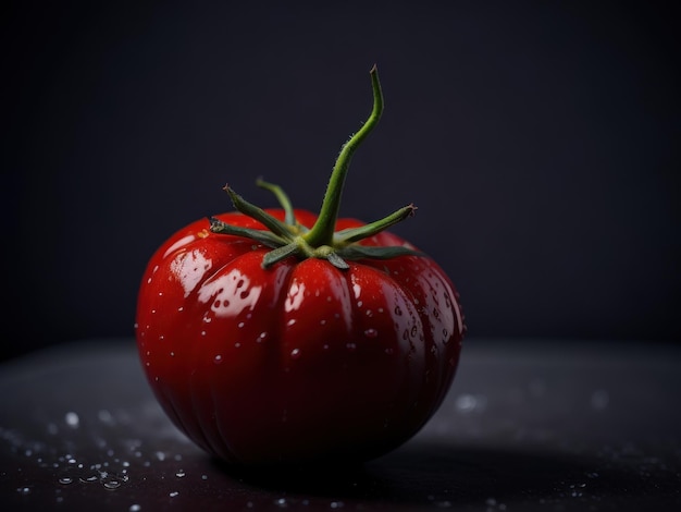 黒い背景のトマト