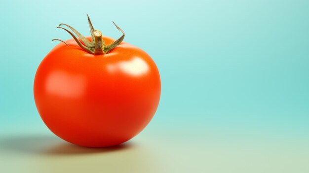 Photo tomato on blue background