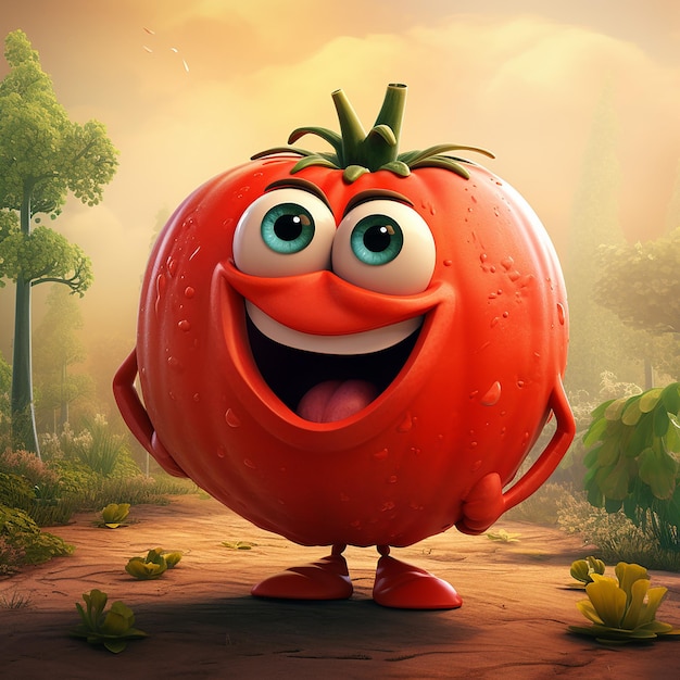 Tomato Cartoon kids Character Tomato Cartoon Vector Tomato Cartoon Kids