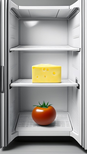 Foto tomato e formaggio in frigorifero