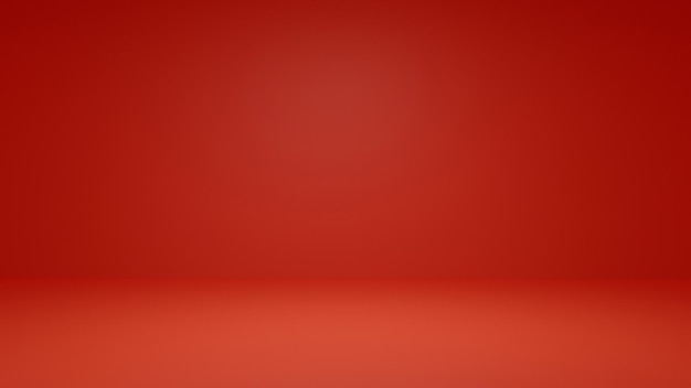 Фон фотостудии томатного цвета для продуктов. 3d визуализация