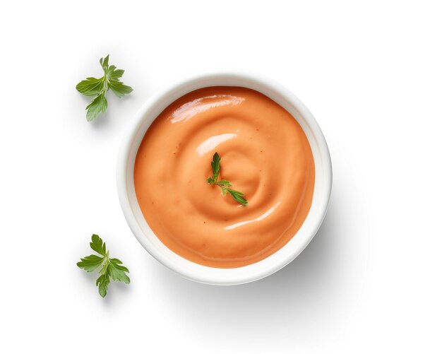 Tomato Cream Sauce isolated on white background