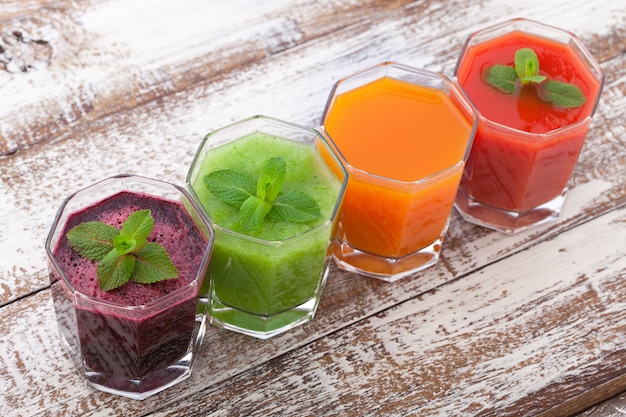 Tomato, cucumber, carrot, beet Juice and vegetables