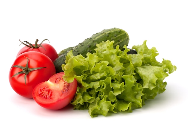 Tomato cucumber vegetable and lettuce salad