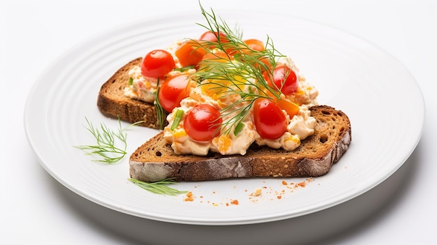 Tomato and Egg Salad with Whole Wheat Toast