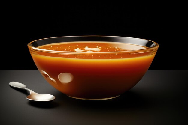 Photo tomato gazpacho in a glass bowl