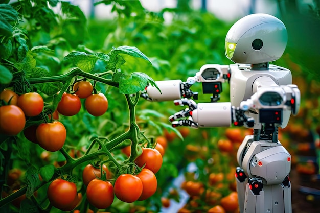 Tomato Harvesting Innovation Robot Cyborg Maximizes Efficiency in Greenhouse Generative AI