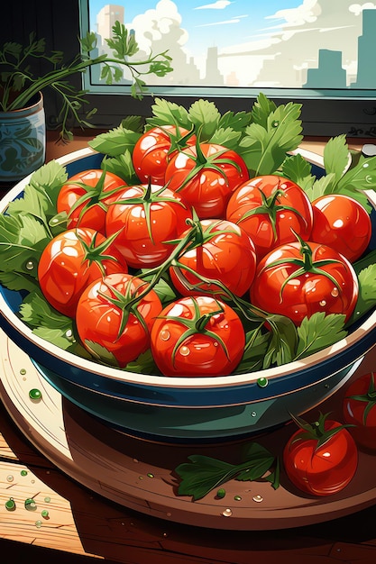 Tomato illustration tomatoes background fresh tomatoes