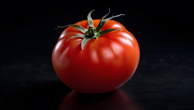 Tomato on an isolated black background