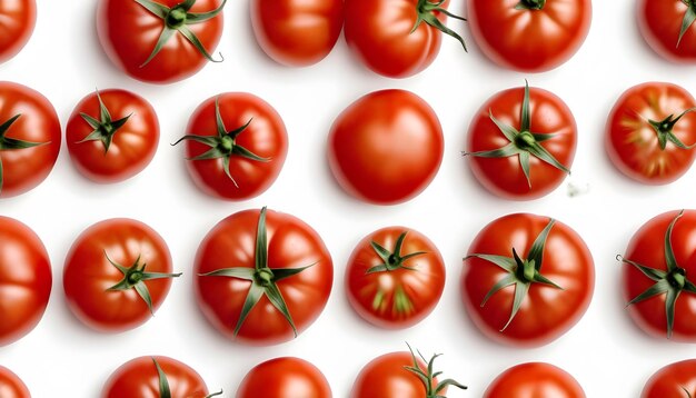 Tomato on an isolated white background pattern