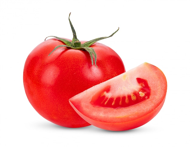 白で隔離されるトマト
