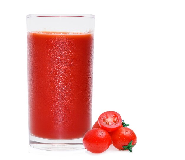 Tomato juice isolated on white