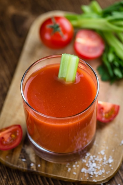Tomato Juice selective focus