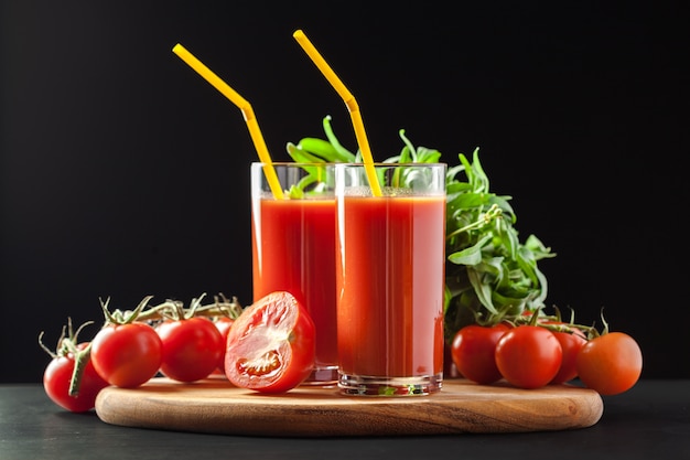 Tomato juice with tomatoes