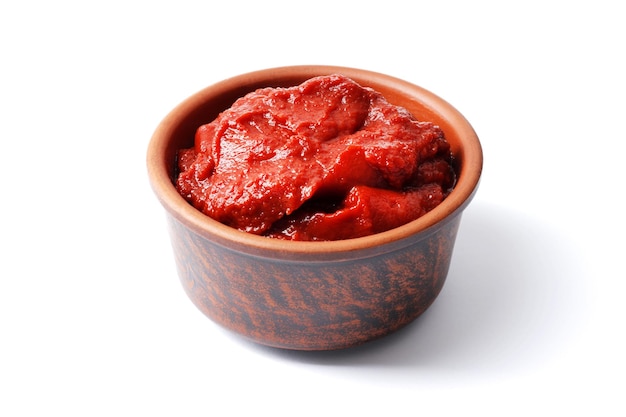 tomato paste isolated on white background