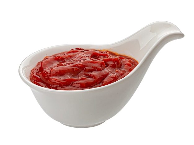 Tomato paste isolated on white background