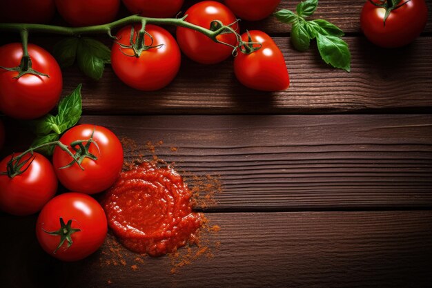 Tomato paste on wood