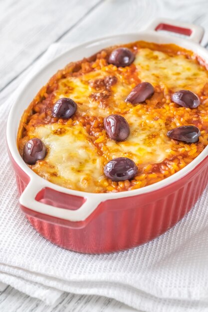 Tomato risotto with mozzarella