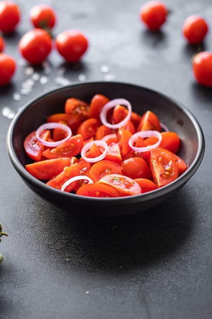 tomato salad fresh vegetables healthy diet meal snack