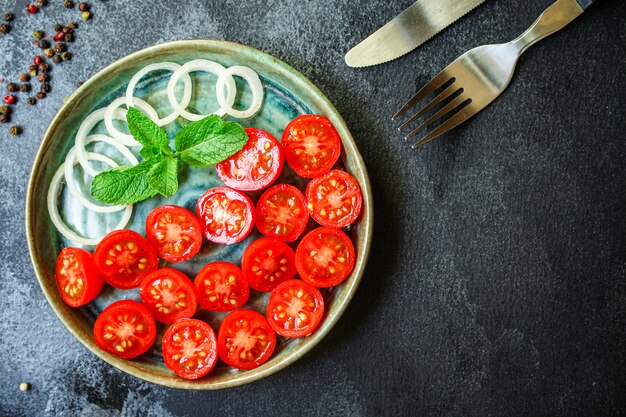 Tomato salad snack vegetables raw