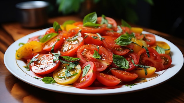 Tomato salad with salad