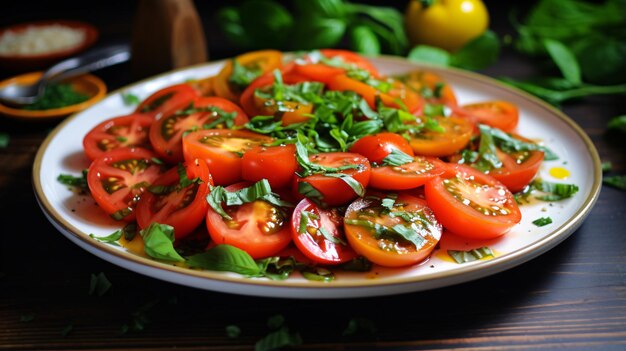 Tomato salad with salad