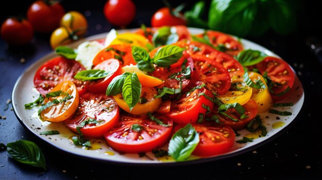 Tomato salad with salad