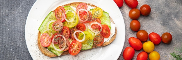 tomato salsa sandwich tomato salad fresh healthy meal food snack on the table copy space food