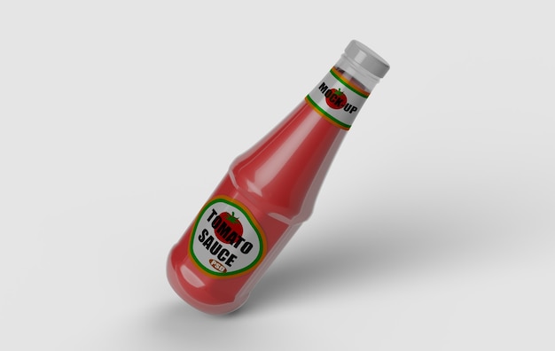 Photo tomato sauce bottle product packaging