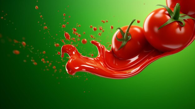 Photo tomato sauce flowing studio shot advertising concept