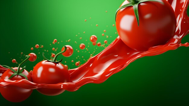 Photo tomato sauce flowing studio shot advertising concept