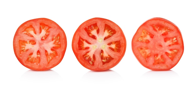 Tomato slice isolated on white background