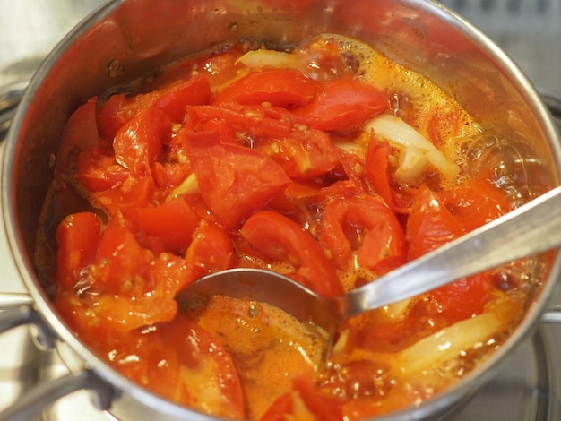 Tomato soup preparation