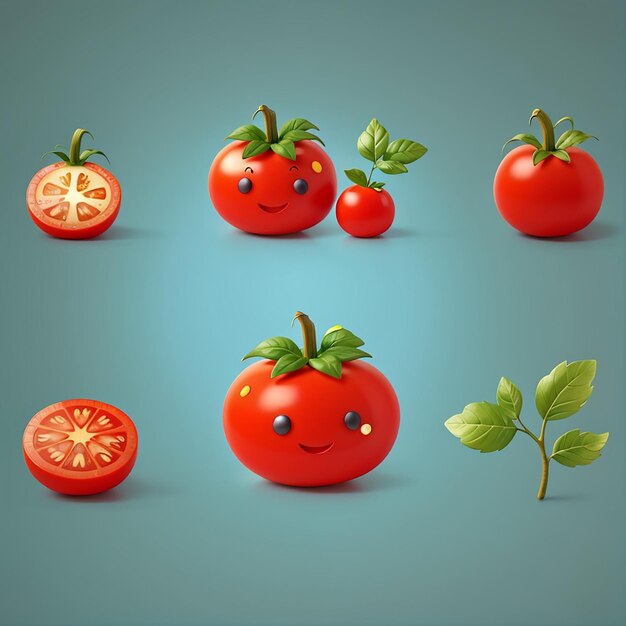 Photo tomato vegetable cartoon vector icon illustration food nature icon concept isolated premium vector