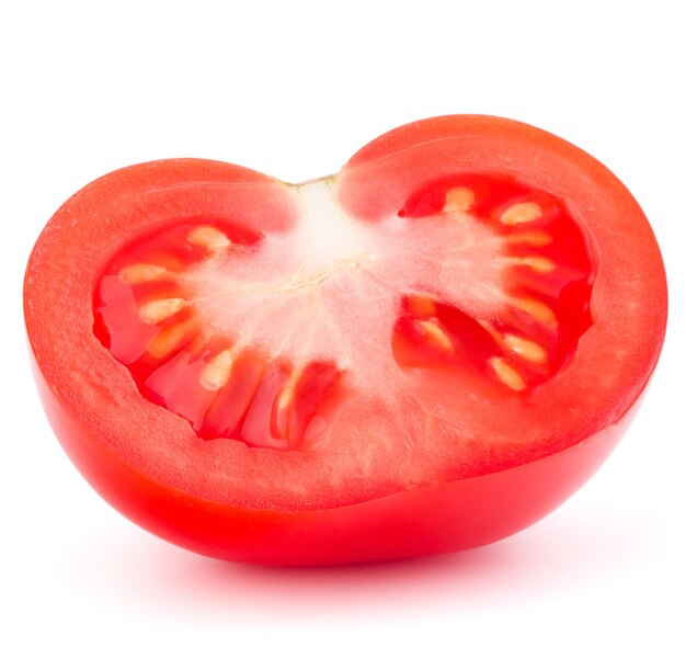 Tomato vegetable slice isolated on white background cutout