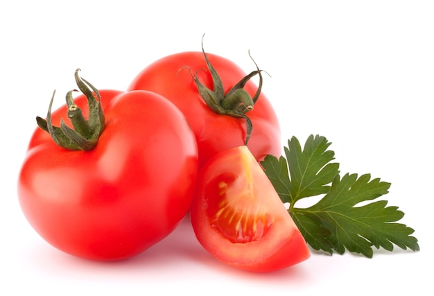 Tomato vegetables and parsley leaves still life