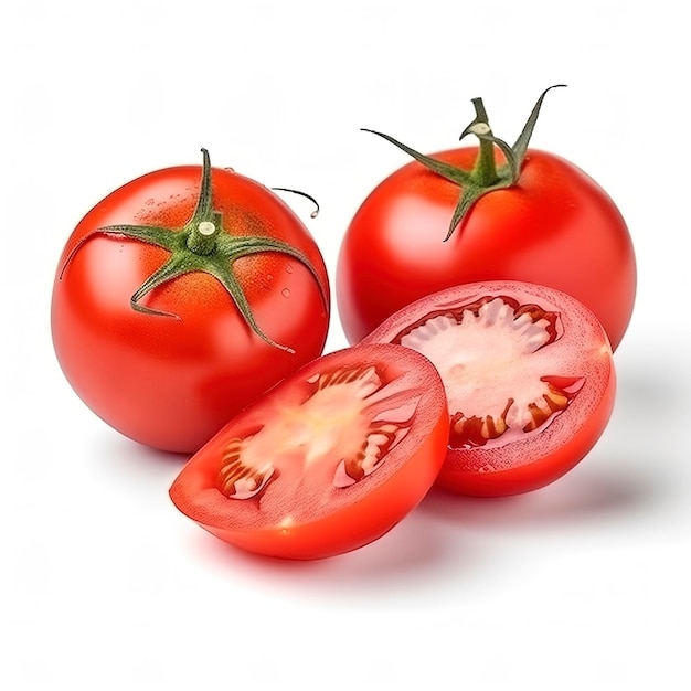 Tomato on the white background generate ai