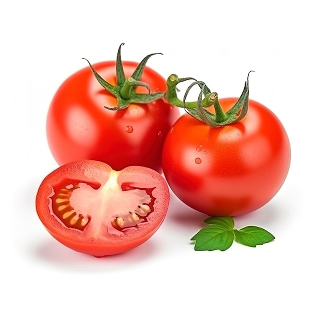 Tomato on the white background generate ai