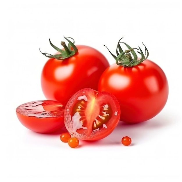 Tomato on the white background generate ai