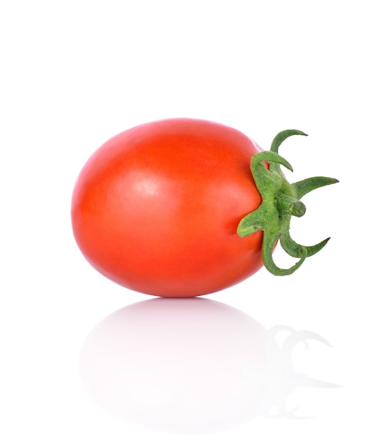 Photo tomato on white background