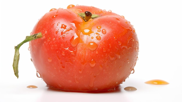 A tomato with water drops on it