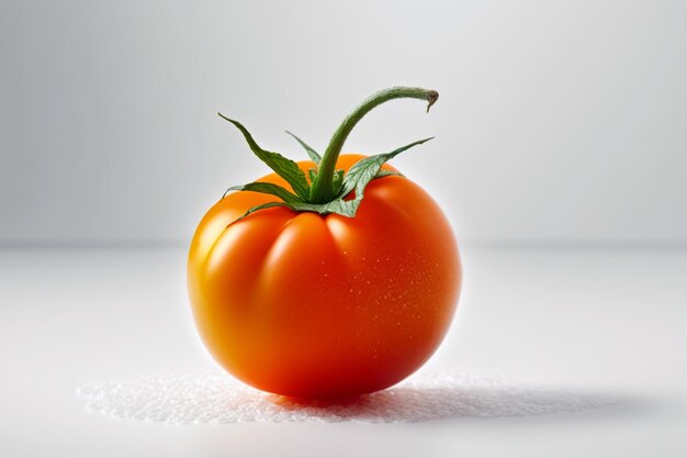 Tomato with water drops on a white background studio shot