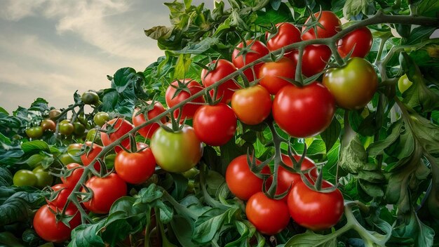 Tomatoes on a branch