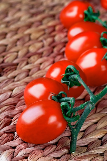 Tomatoes bunch closeup 