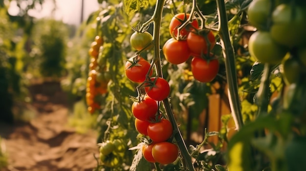 tomatoes in the garden