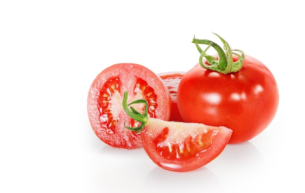 Tomatoes isolated on white