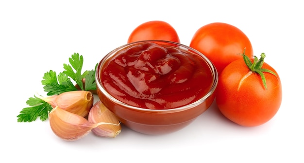 Tomatoes paste with spices and greens