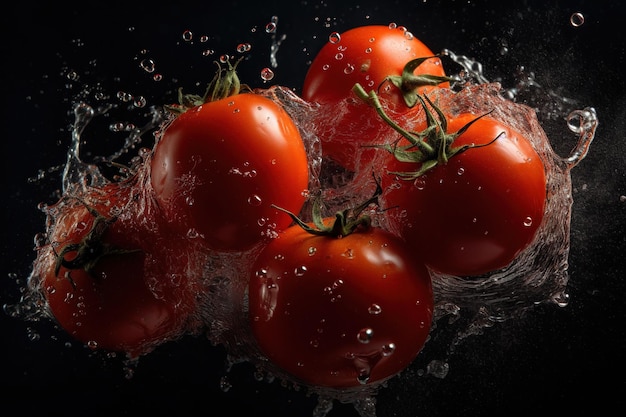 Tomatoes in a splash of water