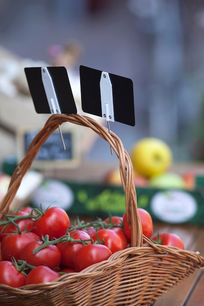 Tomatoes on a stall